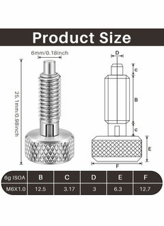 Excefore 2 Packs Hand Retractable Spring Plunger with Knurled Handle Stainless Steel Lock out M6 Type Quick Release Pins for Rolling Toolbox 1/4''-20 Thread Size 0.500'' Length Without Patch Silver  - Image 5