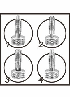 Excefore 2 Packs Hand Retractable Spring Plunger with Knurled Handle Stainless Steel Lock out M6 Type Quick Release Pins for Rolling Toolbox 1/4''-20 Thread Size 0.500'' Length Without Patch Silver  - Image 2