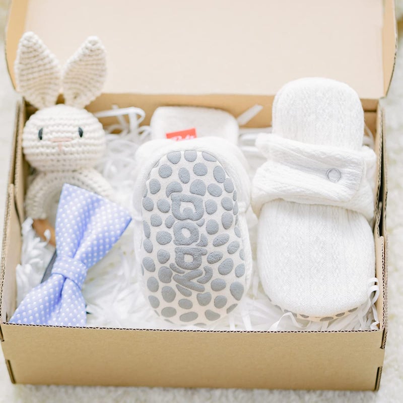 Babelvit Newborn Baby Boy Girl Soft Fleece Booties Stay On Infant Slippers Socks Shoe Non Skid Gripper Toddler First Walkers Winter Ankle Crib Shoes - Image 4