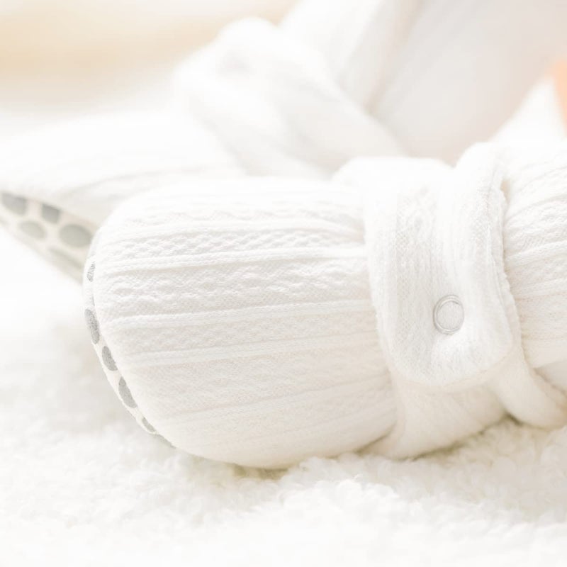 Babelvit Newborn Baby Boy Girl Soft Fleece Booties Stay On Infant Slippers Socks Shoe Non Skid Gripper Toddler First Walkers Winter Ankle Crib Shoes - Image 3