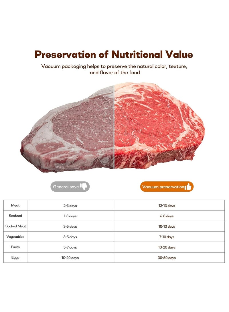 KASTWAVE Portable Handheld Vacuum Sealer Machine - Battery-Powered Cordless Food Saver, Includes 10 PCS Reusable Sous Vide Bags for Food Storage - Image 4