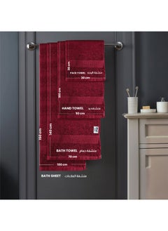 Rest 1Pc Hand Towel 100% Cotton 50X100 Cm , 19X39 Inches Oversized Soft Burgundy Towel Soft And High Absorbent Super Soft Quality Towel  - Image 2