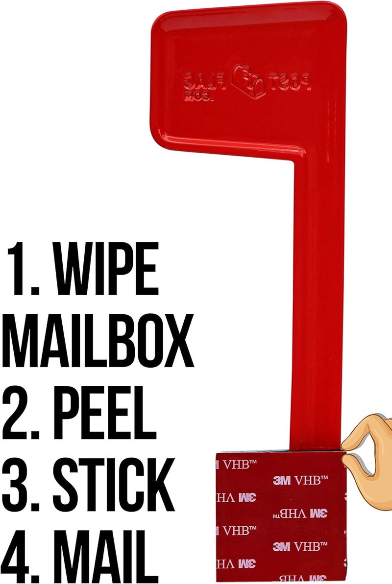 PostFlag Universal Peel and Stick Replacement Mailbox Flag Replacement (No Tools Required, Fits Any Mail Box) - Image 2