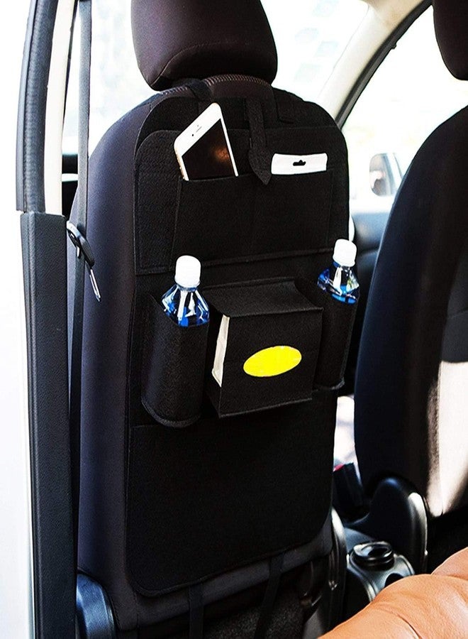 BLACK PANDA Car Back Seat Organizer With Foldable Tray, Multi Pocket Car Organiser and Storage, Seat Belt Alarm Stopper Compatible Travel Car Storage for Kids Toys Snacks and Tablets - Image 5