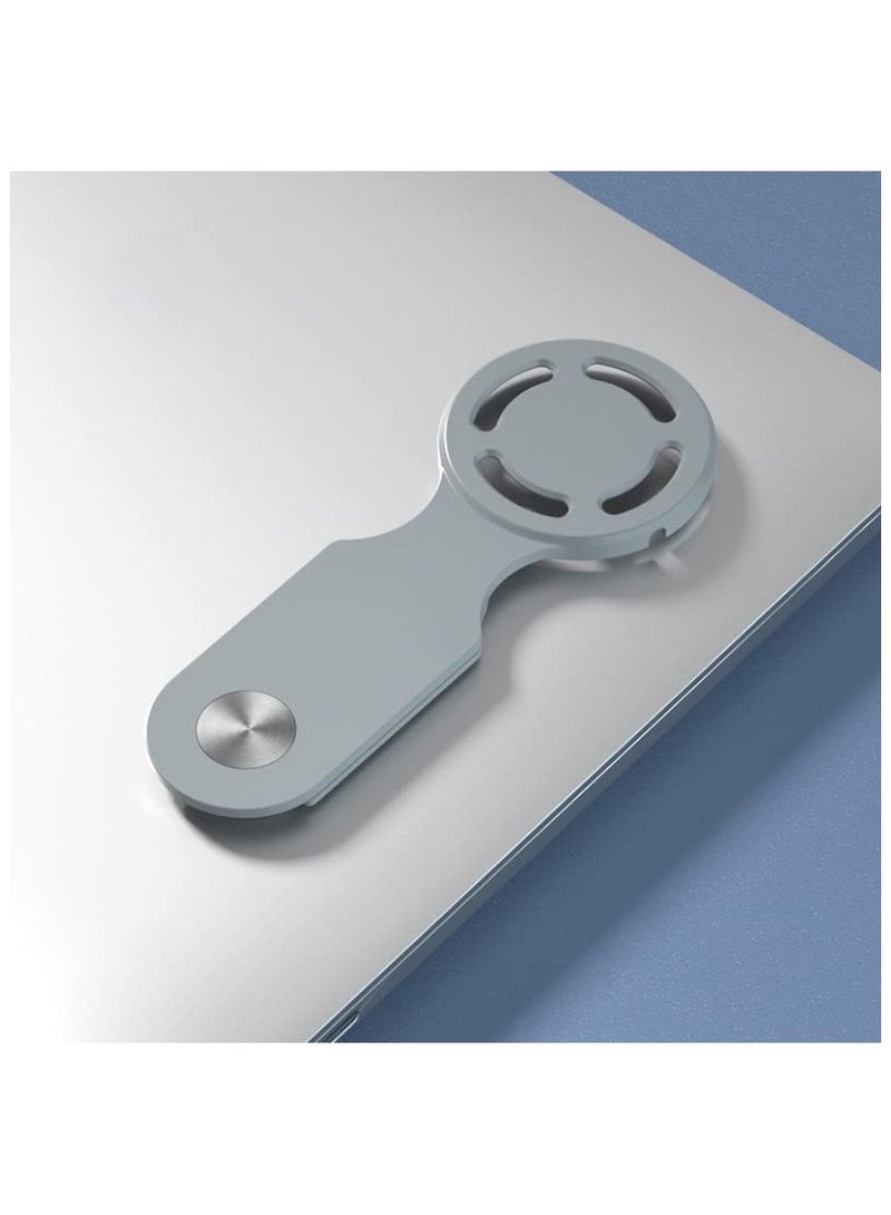 SYOSI Adjustable Laptop Phone Holder, Fast Wireless Charger Magnetic Phone Holder, Slim Portable Laptop Side Mount Clip, Monitor Expansion Bracket, Foldable for i-Phone12/13/14 Series with 3M Adhesive Grey - Image 2