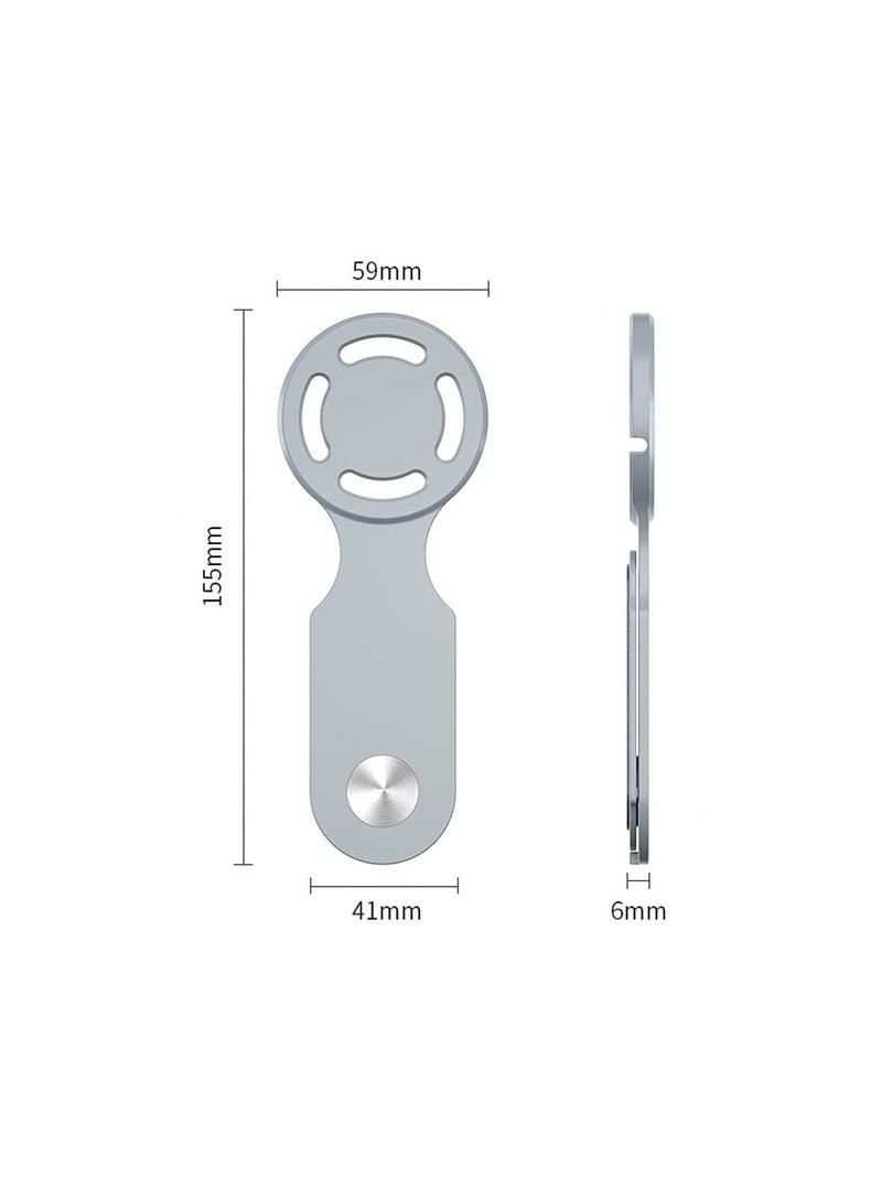 SYOSI Adjustable Laptop Phone Holder, Fast Wireless Charger Magnetic Phone Holder, Slim Portable Laptop Side Mount Clip, Monitor Expansion Bracket, Foldable for i-Phone12/13/14 Series with 3M Adhesive Grey - Image 3