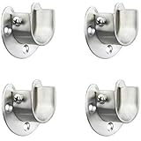 FYTRONDY FYTRONDY Stainless Steel Wardrobe Closet Rod Bracket, U-Shaped Open Type Socket Bracket, Shower Curtain Rod Pole End - Image 1