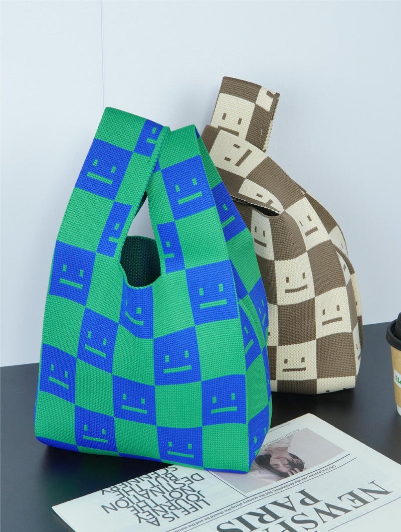 Knitted Handbag Fashionable Simple Commuter Small Bag Versatile Outing Shopping Tote Bag - Image 3