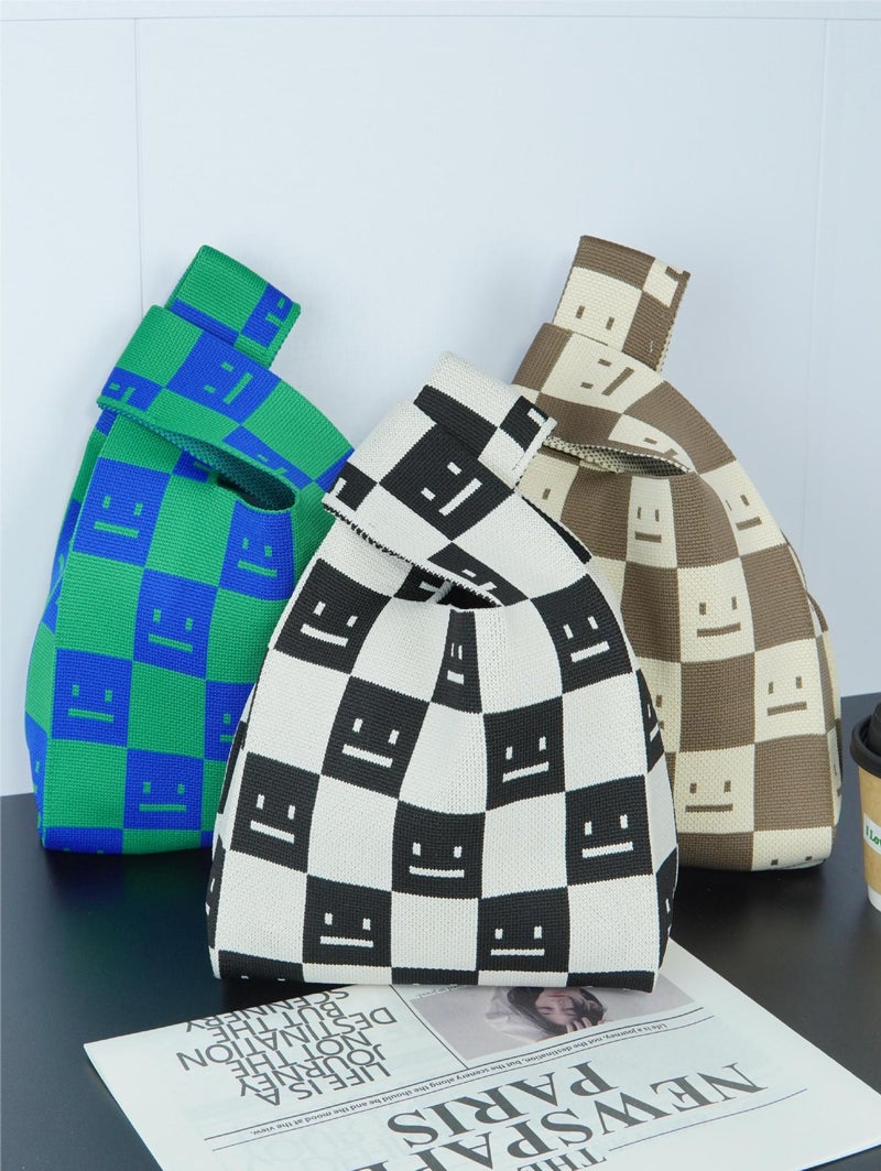 Knitted Handbag Fashionable Simple Commuter Small Bag Versatile Outing Shopping Tote Bag - Image 2