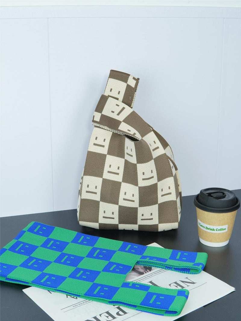 Knitted Handbag Fashionable Simple Commuter Small Bag Versatile Outing Shopping Tote Bag - Image 5