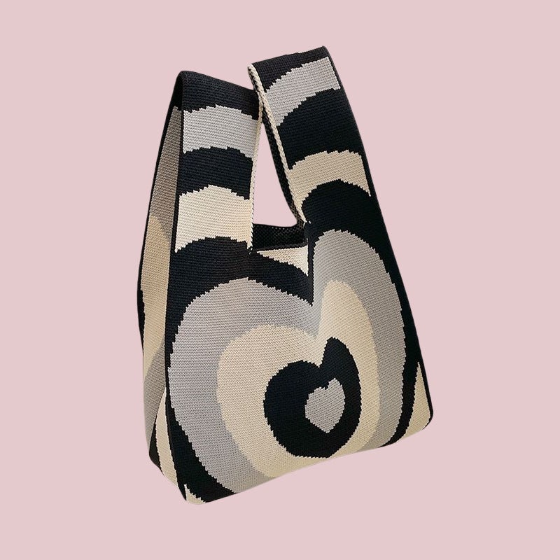 Knitted Handbag Fashionable Simple Commuter Small Bag Versatile Outing Shopping Tote Bag - Image 1