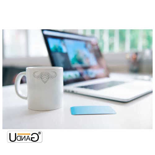 UDNAG White Ceramic Coffee/Tea Mug 'Geometry | Buffalo Head Geometry' Perfect for Gifting [350ml] - Image 2
