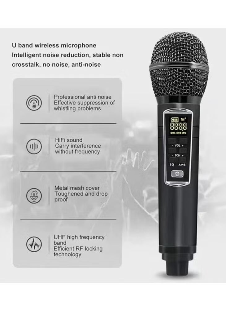Smartbarry - Karaoke Bluetooth Speaker with 2 Microphones, Suitcase Design SW01 – Portable, Wireless, High-Quality Sound, LED Lights, Perfect for Parties & Singing, Rechargeable, Built-In Subwoofer - Image 1