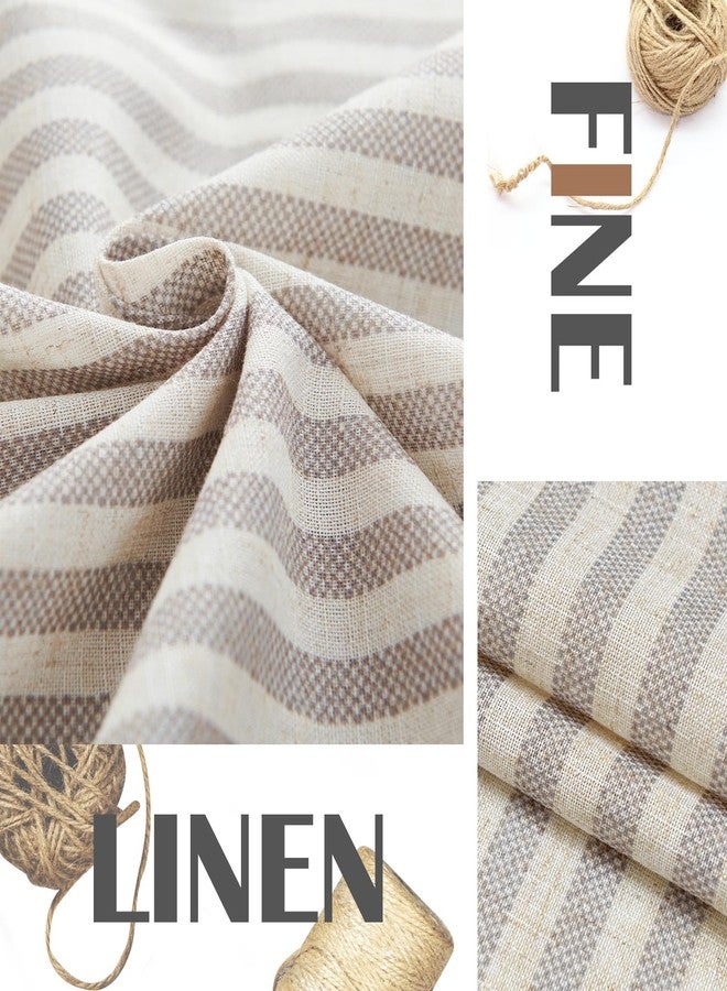 Lazzzy Kitchen Curtains Short Cafe Stripe Pattern Tiers Bathroom Window Curtain Small Drapes Rod Pocket Top 2 Panels 24 Inch Gray - Image 4