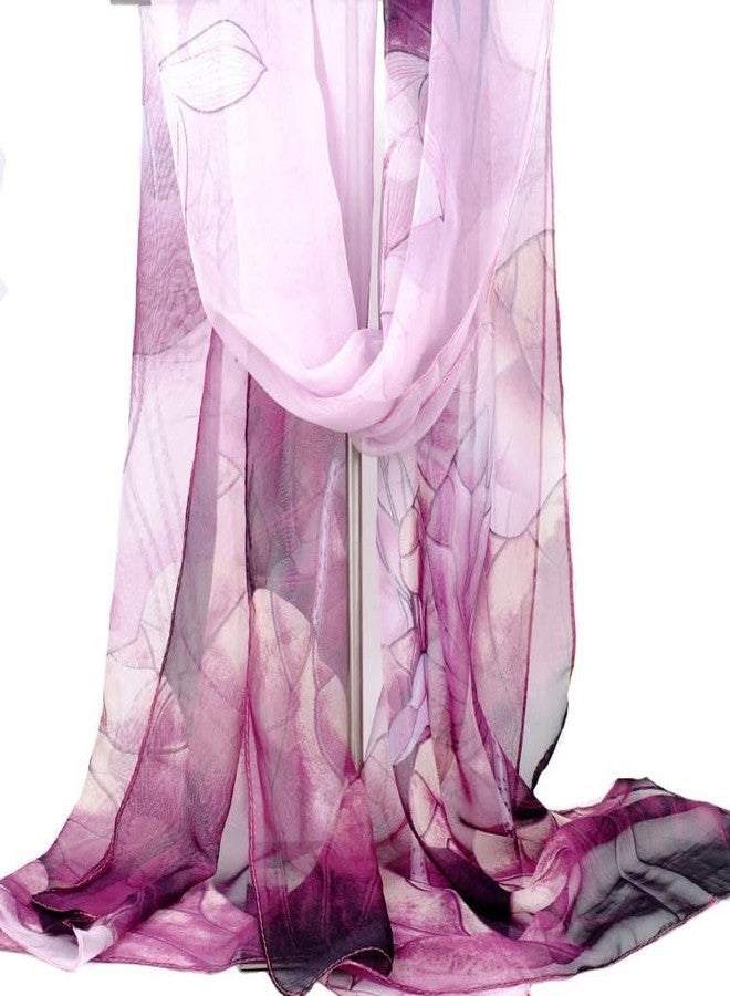 Mealah Floral-Print-Scarf for Womens - Classic-Chiffon-Wrap-Shawl Long Lightweight Sunscreen Scarf(19.6''×63'') - Image 2