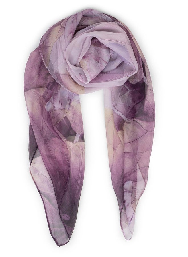 Mealah Floral-Print-Scarf for Womens - Classic-Chiffon-Wrap-Shawl Long Lightweight Sunscreen Scarf(19.6''×63'') - Image 3