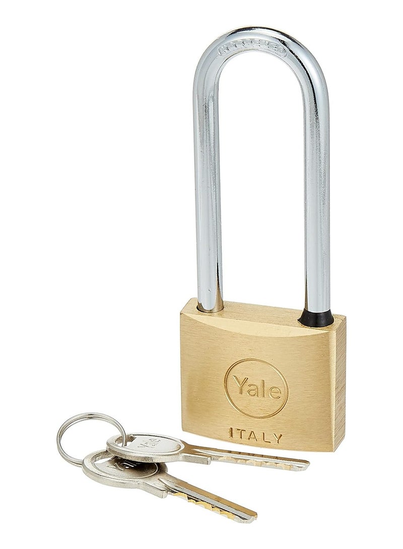Yale 113 Series Long Shackle Padlock 40mm Double Locking Brass, 15-0110-4066-00-0211  - Image 2