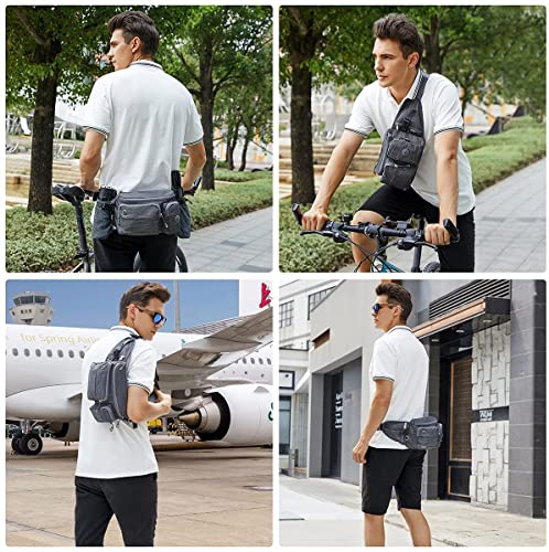 TUDEQU Hiking Fanny Pack for Men Women Large Hiking Waist Packs Mens Fanny Pack Crossbody Waist Bag for Men for Travel - Image 3
