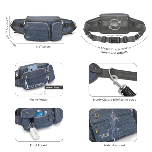 TUDEQU Hiking Fanny Pack for Men Women Large Hiking Waist Packs Mens Fanny Pack Crossbody Waist Bag for Men for Travel - Image 2