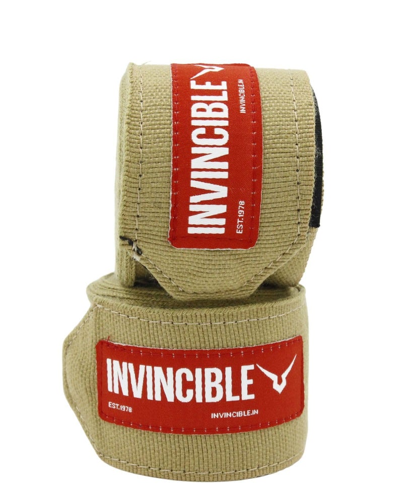 INVINCIBLE Nylon Mexican Style Bat Spider Semi-Stretch Hand Wraps (Yellow, 4.5 Meter) - Image 1