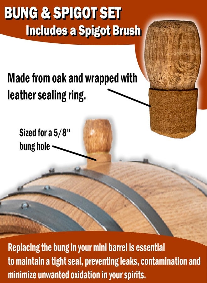 THOUSAND OAKS BARREL مجموعة استبدال صنبور البرميل الخشبي، والسدادة، وفرشاة الصنبور لبراميل التعتيق المصنوعة من خشب البلوط سعة 2 لتر إلى 5 لتر - ملحقات ومستلزمات لتعتيق النبيذ في براميل البوربون الصغيرة - Image 4