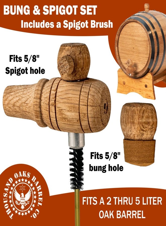 THOUSAND OAKS BARREL مجموعة استبدال صنبور البرميل الخشبي، والسدادة، وفرشاة الصنبور لبراميل التعتيق المصنوعة من خشب البلوط سعة 2 لتر إلى 5 لتر - ملحقات ومستلزمات لتعتيق النبيذ في براميل البوربون الصغيرة - Image 2