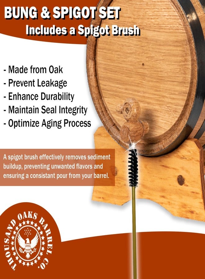 THOUSAND OAKS BARREL مجموعة استبدال صنبور البرميل الخشبي، والسدادة، وفرشاة الصنبور لبراميل التعتيق المصنوعة من خشب البلوط سعة 2 لتر إلى 5 لتر - ملحقات ومستلزمات لتعتيق النبيذ في براميل البوربون الصغيرة - Image 3