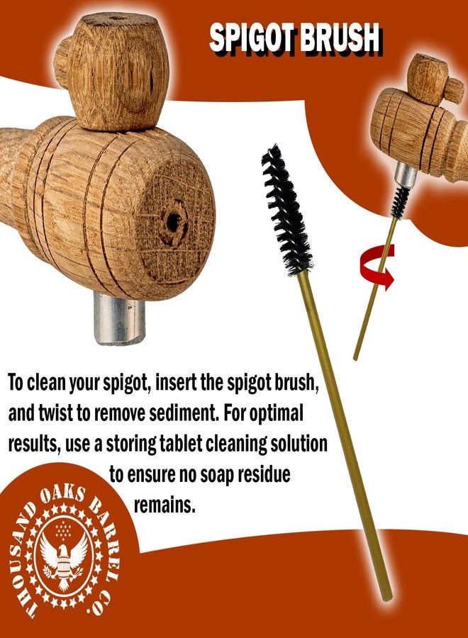 THOUSAND OAKS BARREL مجموعة استبدال صنبور البرميل الخشبي، والسدادة، وفرشاة الصنبور لبراميل التعتيق المصنوعة من خشب البلوط سعة 2 لتر إلى 5 لتر - ملحقات ومستلزمات لتعتيق النبيذ في براميل البوربون الصغيرة - Image 5