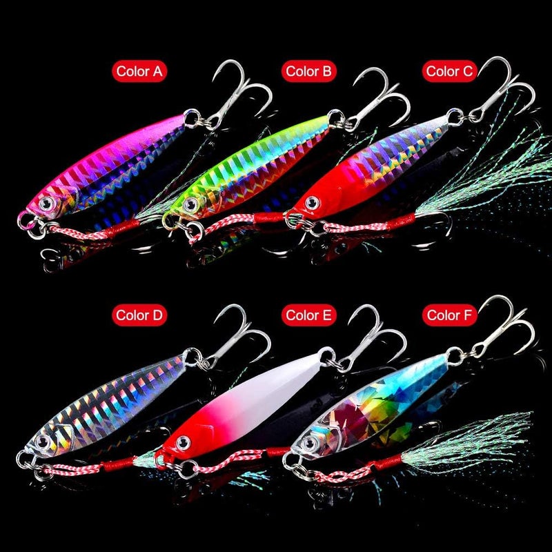 Dyxssm Jigs Fishing Spoons Hard Lures Spinners Jigging Bait (Pack of 6) - Image 1