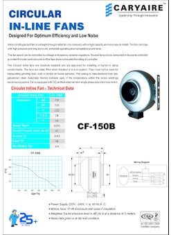 Caryaire Caryaire Circular Inline Industrial Blower CF 150B Dia 150mm  - Image 2