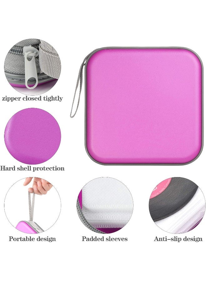 alavisxf xx alavisxf xx CD Case, 48 Capacity Hard Plastic DVD Case Portable Zipper CD Case Holder Large Storage Disc Wallet Bag for Car Home Travel (Purple, 48 Capacity)  - Image 2