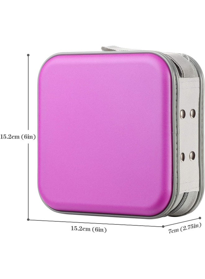 alavisxf xx alavisxf xx CD Case, 48 Capacity Hard Plastic DVD Case Portable Zipper CD Case Holder Large Storage Disc Wallet Bag for Car Home Travel (Purple, 48 Capacity)  - Image 4