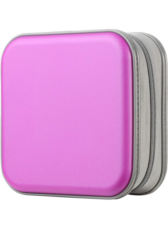 alavisxf xx alavisxf xx CD Case, 48 Capacity Hard Plastic DVD Case Portable Zipper CD Case Holder Large Storage Disc Wallet Bag for Car Home Travel (Purple, 48 Capacity)  - Image 1