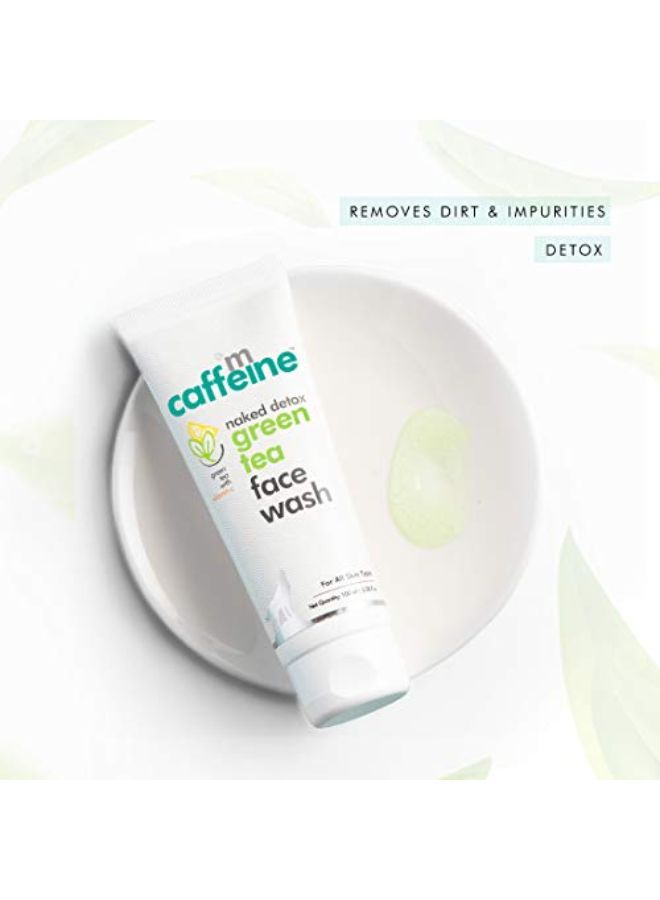 MCaffeine Naked Detox Green Tea Face Wash (Pack Of 2); Dirt Removal ; Vitamin C Hyaluronic Acid ; All Skin ; Paraben & Sls Free ; 100 Ml - Image 3