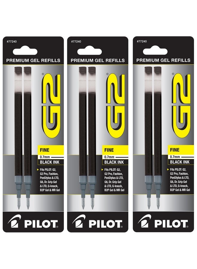 بايلوت عبوات حبر جل بايلوت لطابعات G2، حبر أسود ذو رأس رفيع، عدد 6 عبوات (14709) - Image 1