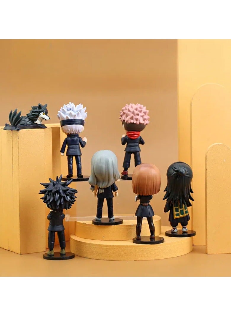 general Jujutsu Kaisen 7-piece set of hand-made office figures, cartoon models, dolls, trendy toys, PVC character model toys, collectible gifts, creative cartoon toys, birthday and holiday gifts - Image 4