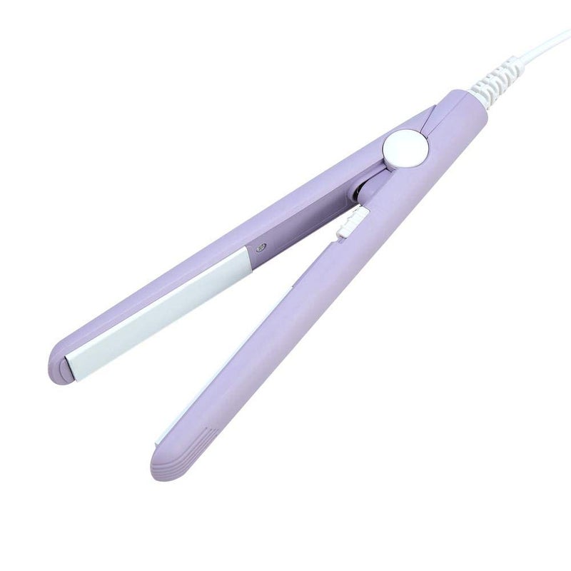 comfrt Hair Curler, 4 Colors 2 in 1 Mini Hair Straightener Ceramic Tourmaline Plate Beauty Flat Iron Heating Curler for All Hair Types(Purple-US) - Image 4