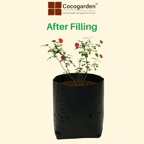 cocogarden Plastic UV Protected Poly Grow Bag for Seedling Nursery Cover Plant Bags (Black, 12 x 12 inch) - Pack of 20 | for Terrace and Balcony Gardening, Kitchen Vegetable and Flowering Plants - Image 3