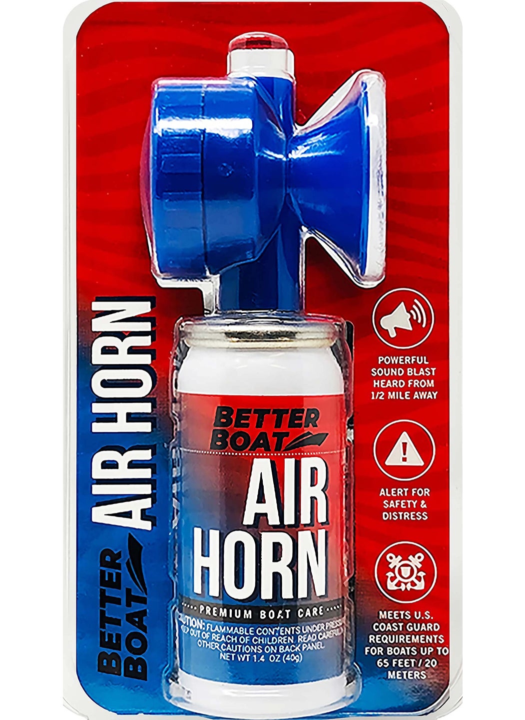 Better Boat Marine Safety Air Horn, Very Loud Handheld Fog Horn, Mini Compressed Can 1.4oz for Boating and Walking Safety 1.4oz  - Image 1