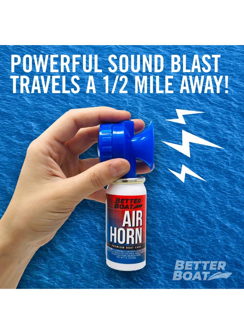 Better Boat Marine Safety Air Horn, Very Loud Handheld Fog Horn, Mini Compressed Can 1.4oz for Boating and Walking Safety 1.4oz  - Image 2