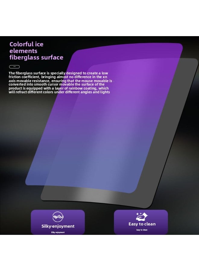 Coated Waterproof E-sports Mouse Pad Fps Glass Fiber Rainbow Magic Color Positioning Accurate Edge-free Computer Desktop Pad-Color:400*450*4-Pattern:Coated 9  - Image 3