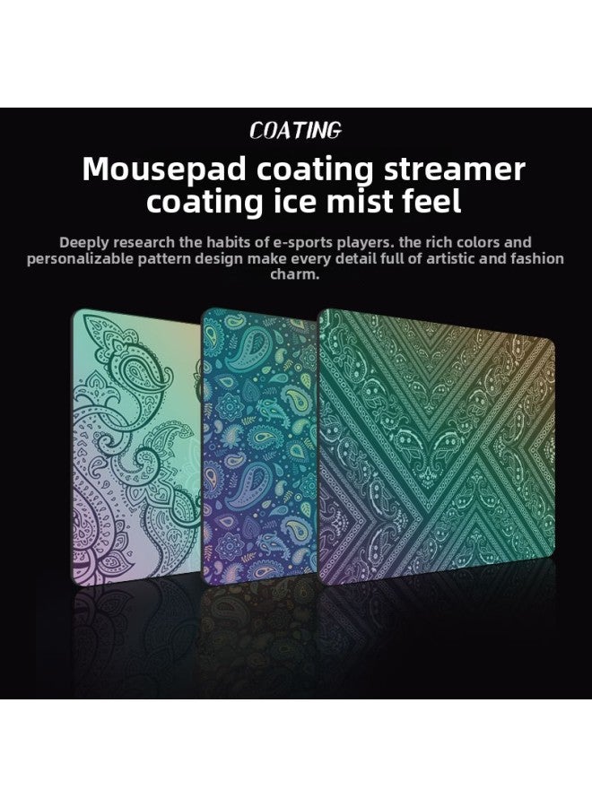 Coated Waterproof E-sports Mouse Pad Fps Glass Fiber Rainbow Magic Color Positioning Accurate Edge-free Computer Desktop Pad-Color:400*450*4-Pattern:Coated 9  - Image 2
