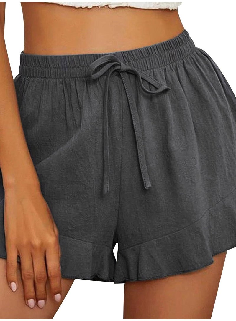 Loquat Women's New Loose Casual Elastic Waist Short Pants 
