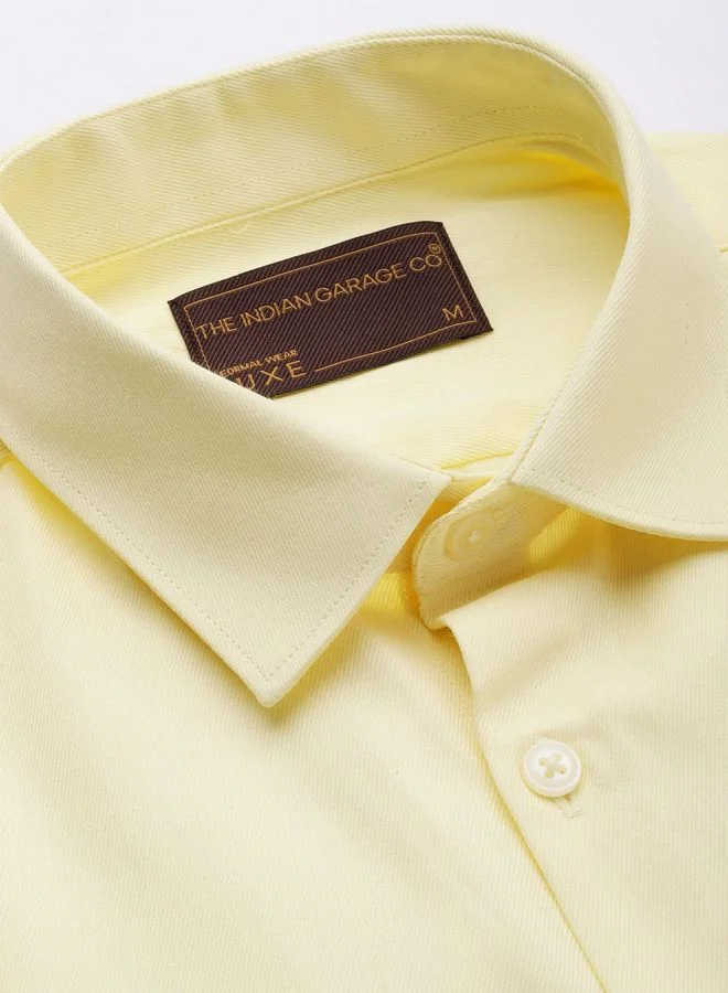 The Indian Garage Co Men Slim Fit Solid Full Sleeves Cutaway Collar Formal Shirt