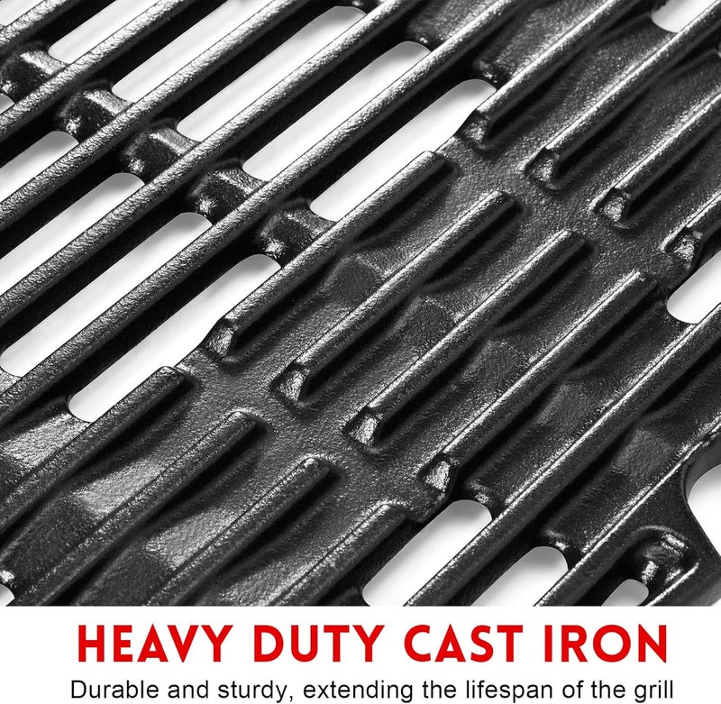 GGC 7645 7583 Grill Grates for Weber Q220 Q200 Q2000 Q2400 Q260 Gas Grills, 21.5" x 15.3" Cast Iron Cooking Grates for Weber 396000 396001 53060001, 2PCS Replacement Parts for Weber Baby Q - Image 3