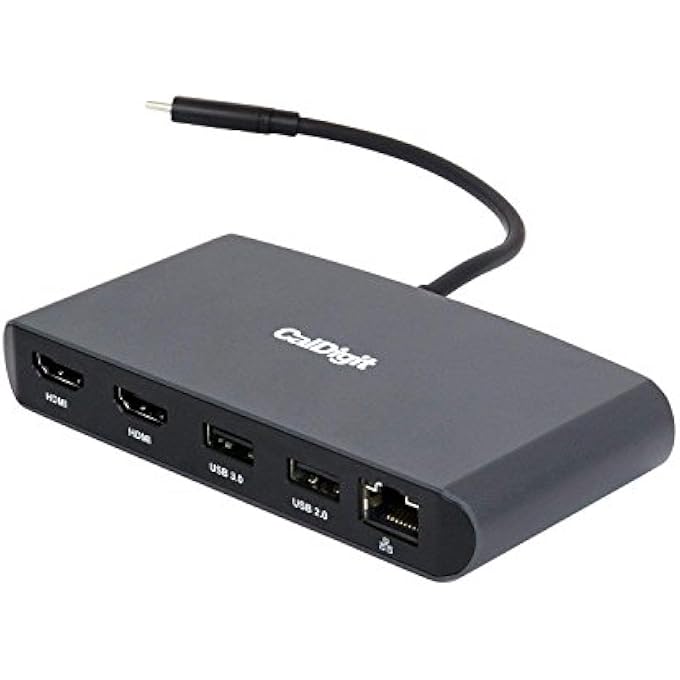 CalDigit THUNDERBOLT 3 MINI DOCK (HDMI 2.0) - PORTABLE, BUS POWERED, 40GBS, DUAL 4K @ 60HZ, USB 3.0 & 2.0, GBE LAN. COMPATIBLE THUNDERBOLT 3 MAC AND PC (DUAL HDMI 2.0) - Image 1
