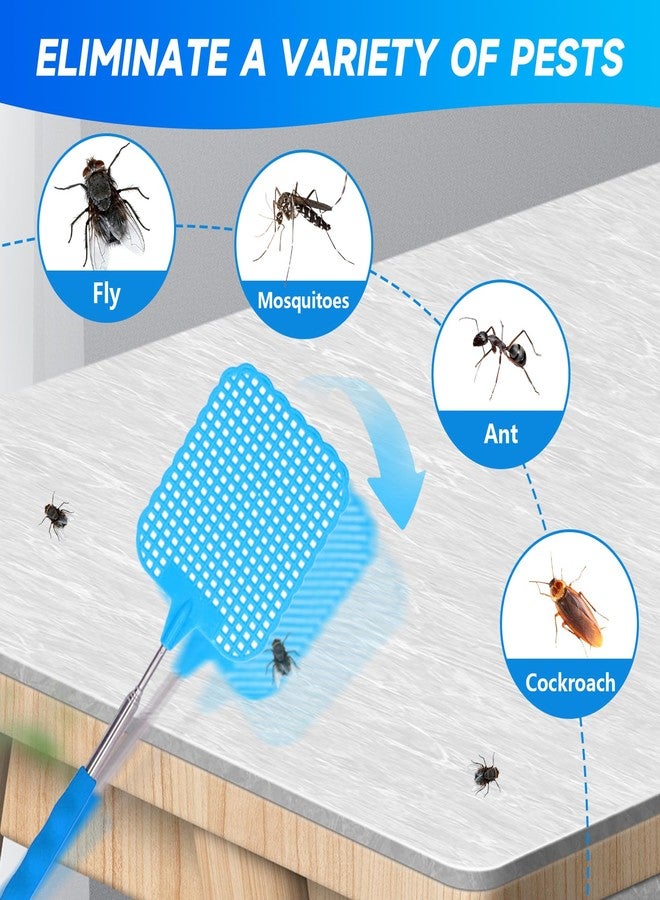 Luatoxry 9Pcs Fly Swatters Multi Pack, 10.2 to 28.5in Extendable Fly Swatter, PP Mesh Frame Small Swatter with Stainless Steel Pull Rod for Home, Dormitory, Outdoor Camping - Image 3