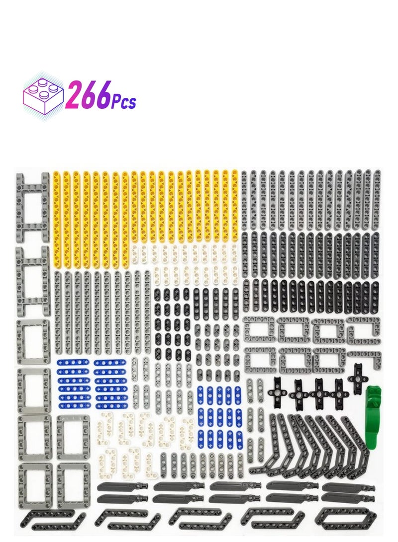 ZHX Technical Beam Set 266 Pieces Chassis Frame Liftarm Beam Parts Piece Axles Connector For Technic Car Stem Engineering Building Brick Compatible With Major Brand Toys  - Image 1