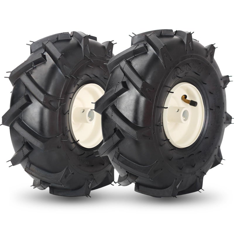GICOOL 11x4.00-4" Tiller Tire and Wheel, 3/4" Axle Size, 3-1/8" Centered Hub, Compatible with Craftsman & Troy-Bilt Tiller Replacement - Image 1
