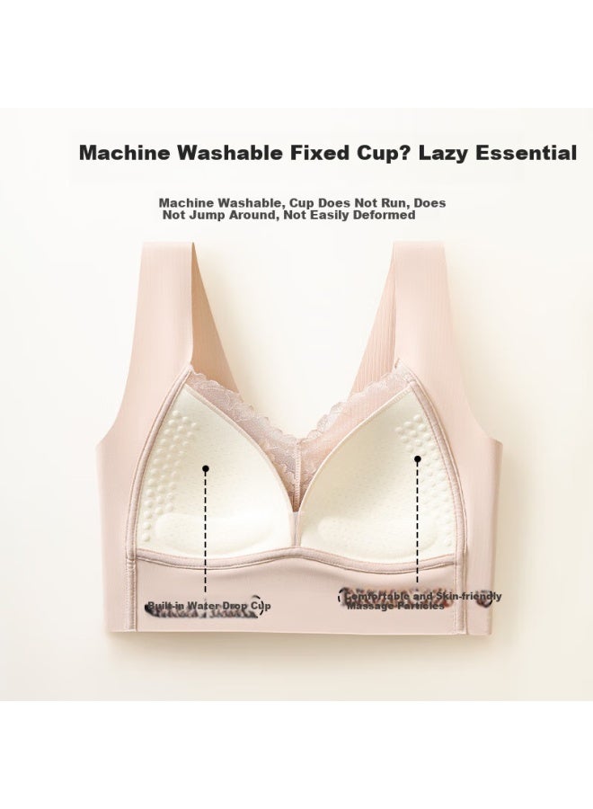 Gracewell Seamless Bra Women Summer Thin Push-up Bralette Anti-sagging Side Breast Gathering No Steel Ring Lace Bra - Image 3